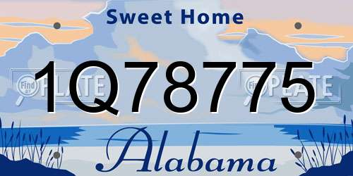 1Q78775 Alabama License Plate