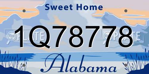1Q78778 Alabama License Plate