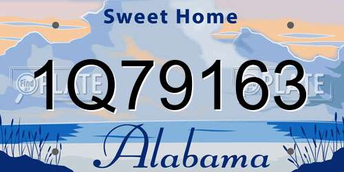 1Q79163 Alabama License Plate