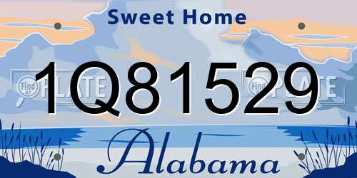 1Q81529 Alabama License Plate