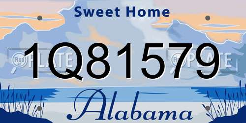 1Q81579 Alabama License Plate