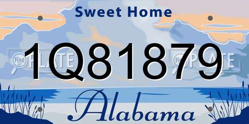 1Q81879 Alabama License Plate