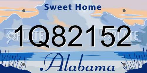 1Q82152 Alabama License Plate