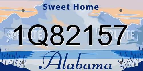 1Q82157 Alabama License Plate