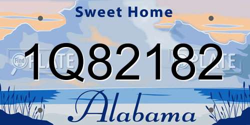 1Q82182 Alabama License Plate
