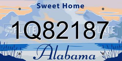 1Q82187 Alabama License Plate