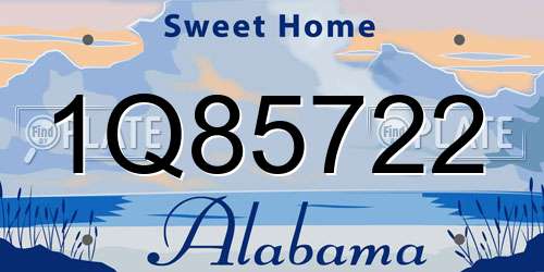1Q85722 Alabama License Plate