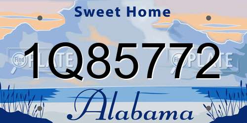 1Q85772 Alabama License Plate