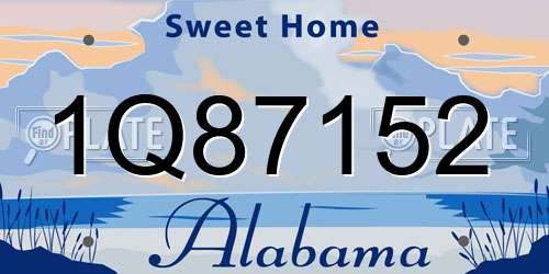 1Q87152 Alabama License Plate