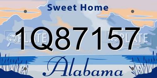 1Q87157 Alabama License Plate