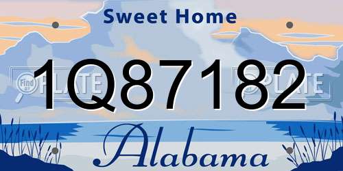 1Q87182 Alabama License Plate