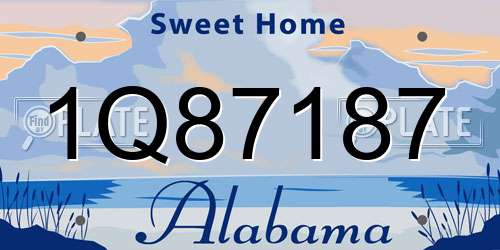 1Q87187 Alabama License Plate