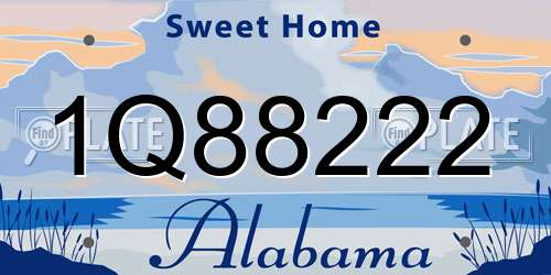 1Q88222 Alabama License Plate