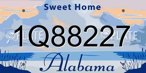 1Q88227 Alabama License Plate
