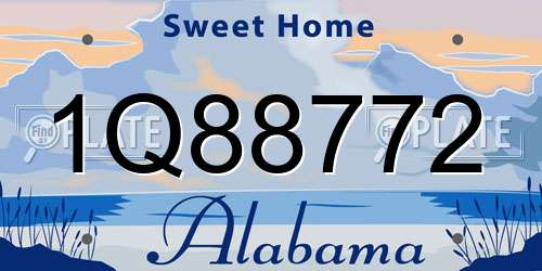 1Q88772 Alabama License Plate