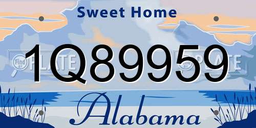 1Q89959 Alabama License Plate