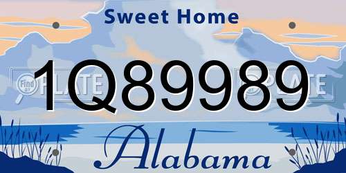 1Q89989 Alabama License Plate