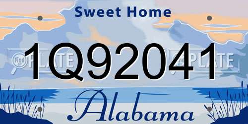 1Q92041 Alabama License Plate