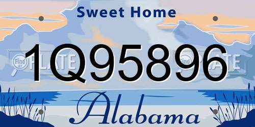 1Q95896 Alabama License Plate