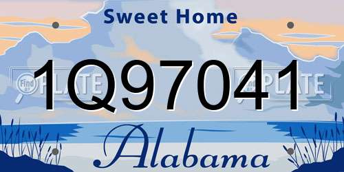 1Q97041 Alabama License Plate