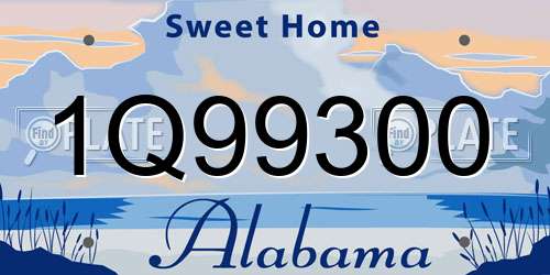 1Q99300 Alabama License Plate