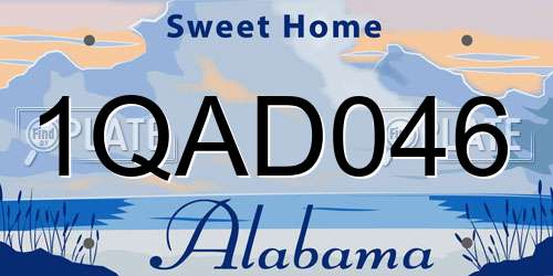 1QAD046 Alabama License Plate