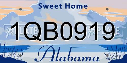 1QB0919 Alabama License Plate