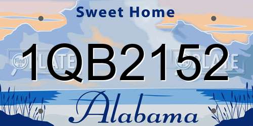1QB2152 Alabama License Plate