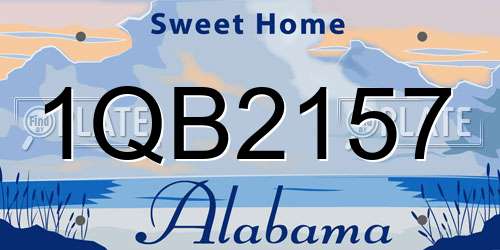 1QB2157 Alabama License Plate