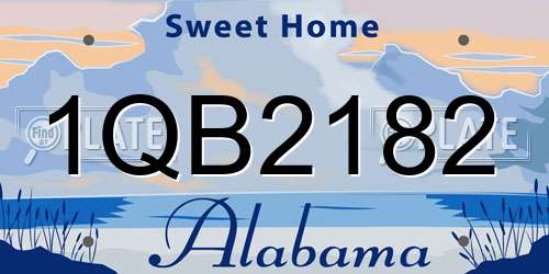 1QB2182 Alabama License Plate