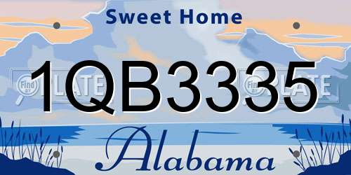 1QB3335 Alabama License Plate