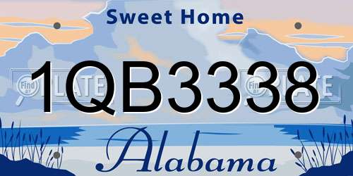 1QB3338 Alabama License Plate