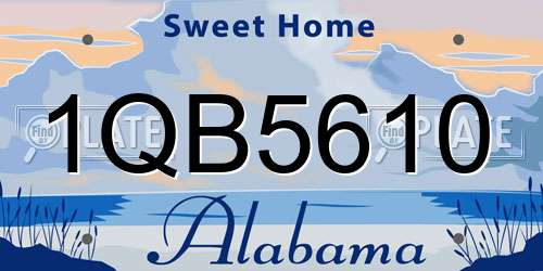 1QB5610 Alabama License Plate