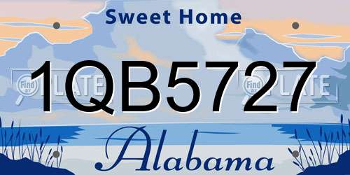 1QB5727 Alabama License Plate