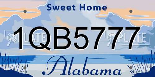 1QB5777 Alabama License Plate