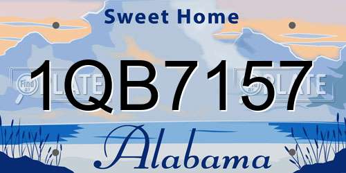 1QB7157 Alabama License Plate