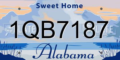 1QB7187 Alabama License Plate
