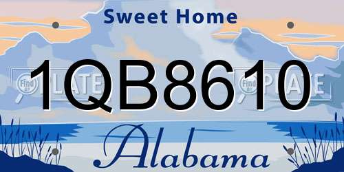 1QB8610 Alabama License Plate