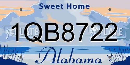 1QB8722 Alabama License Plate