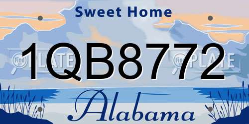 1QB8772 Alabama License Plate