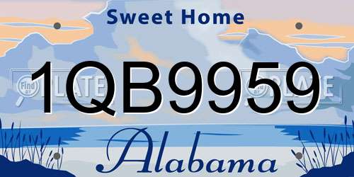 1QB9959 Alabama License Plate