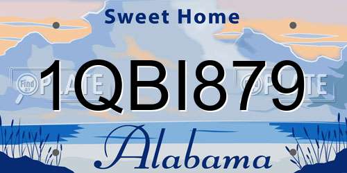 1QBI879 Alabama License Plate