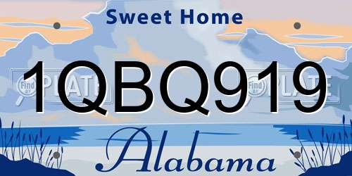 1QBQ919 Alabama License Plate