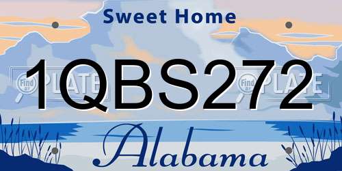 1QBS272 Alabama License Plate