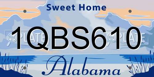 1QBS610 Alabama License Plate