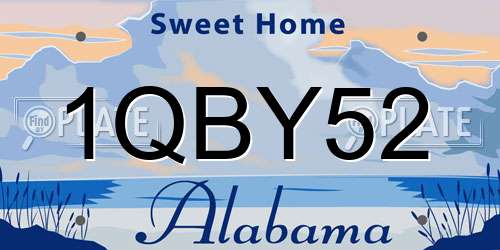 1QBY52 Alabama License Plate