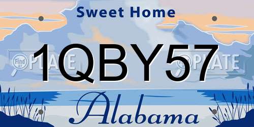 1QBY57 Alabama License Plate