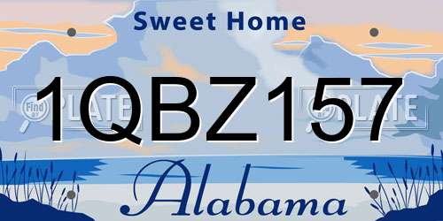 1QBZ157 Alabama License Plate