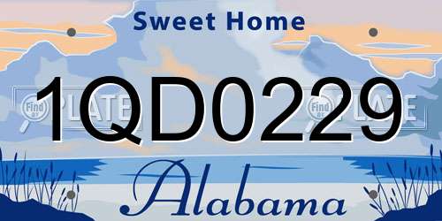1QD0229 Alabama License Plate