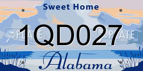1QD027 Alabama License Plate